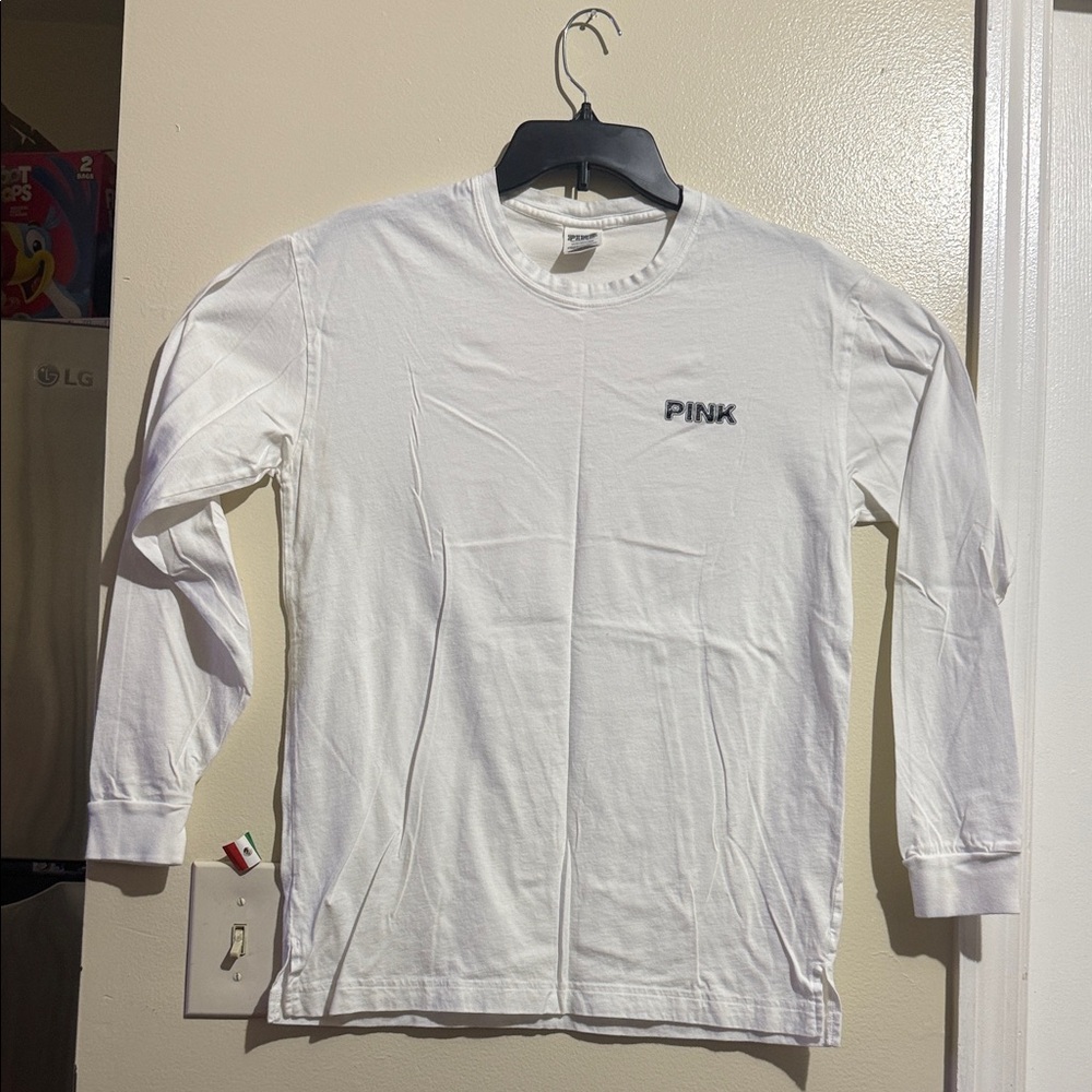 PINK Victoria's Secret White Long Sleeve Tee